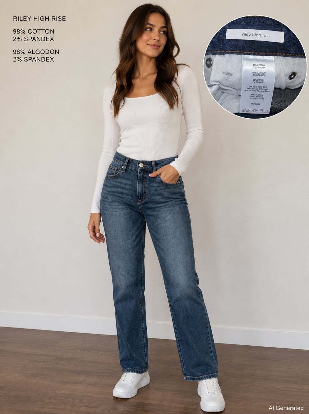 st.blue Riley High Rise Straight Leg Jeans